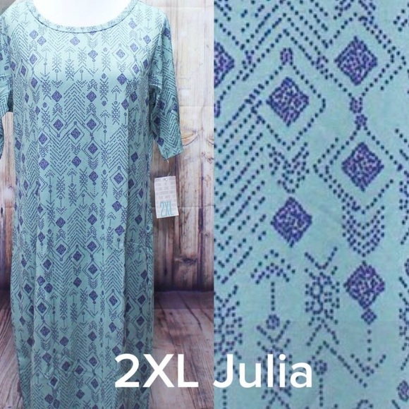 NEW•2X•Seaside Blue & Teal Julia Shift Dress - Picture 2 of 10